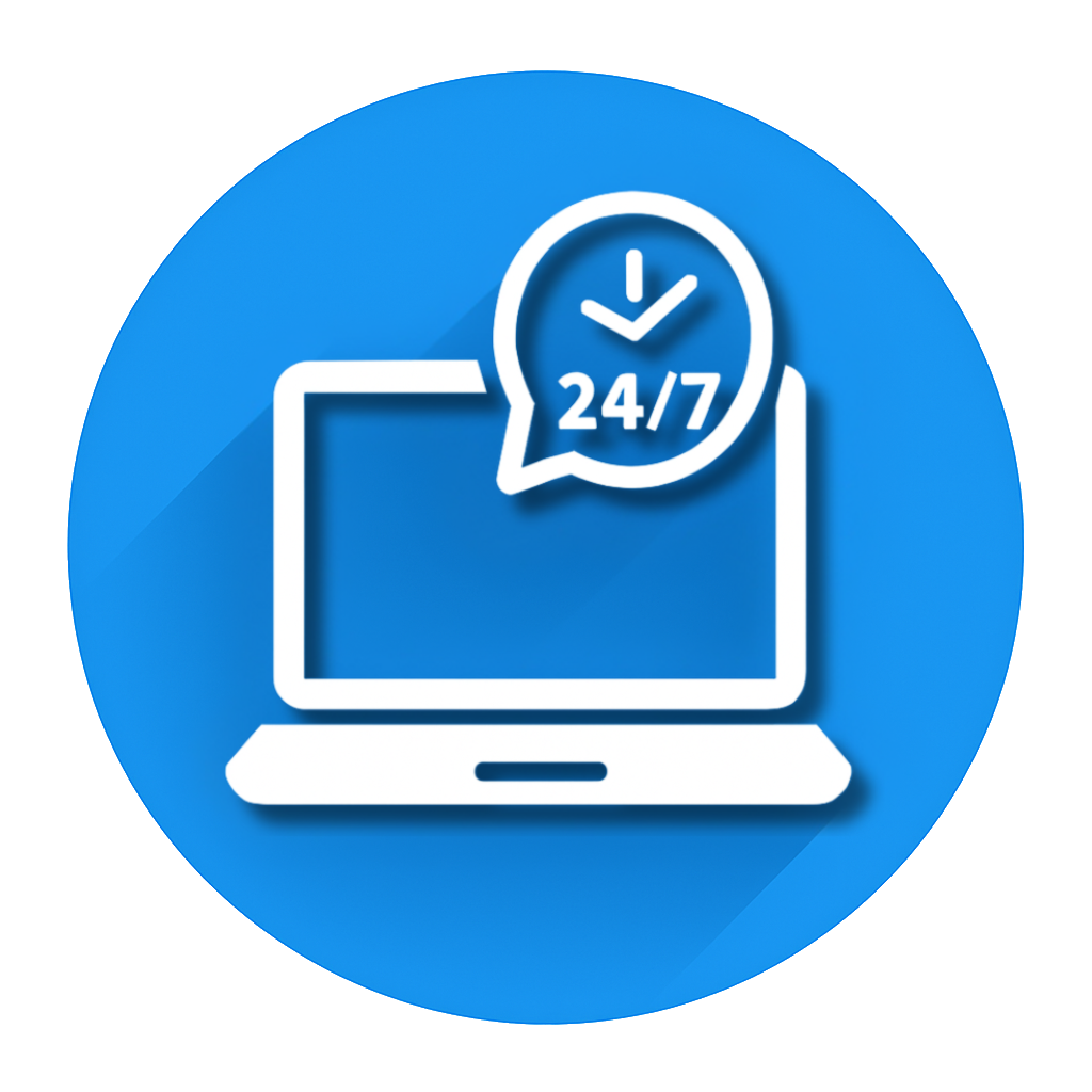 Lifetime dental consultation service icon with 24/7 online support