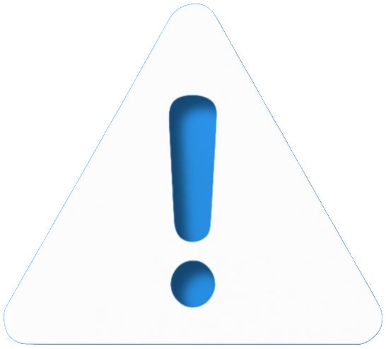 Warning triangle icon indicating mild side effects after dental surgery